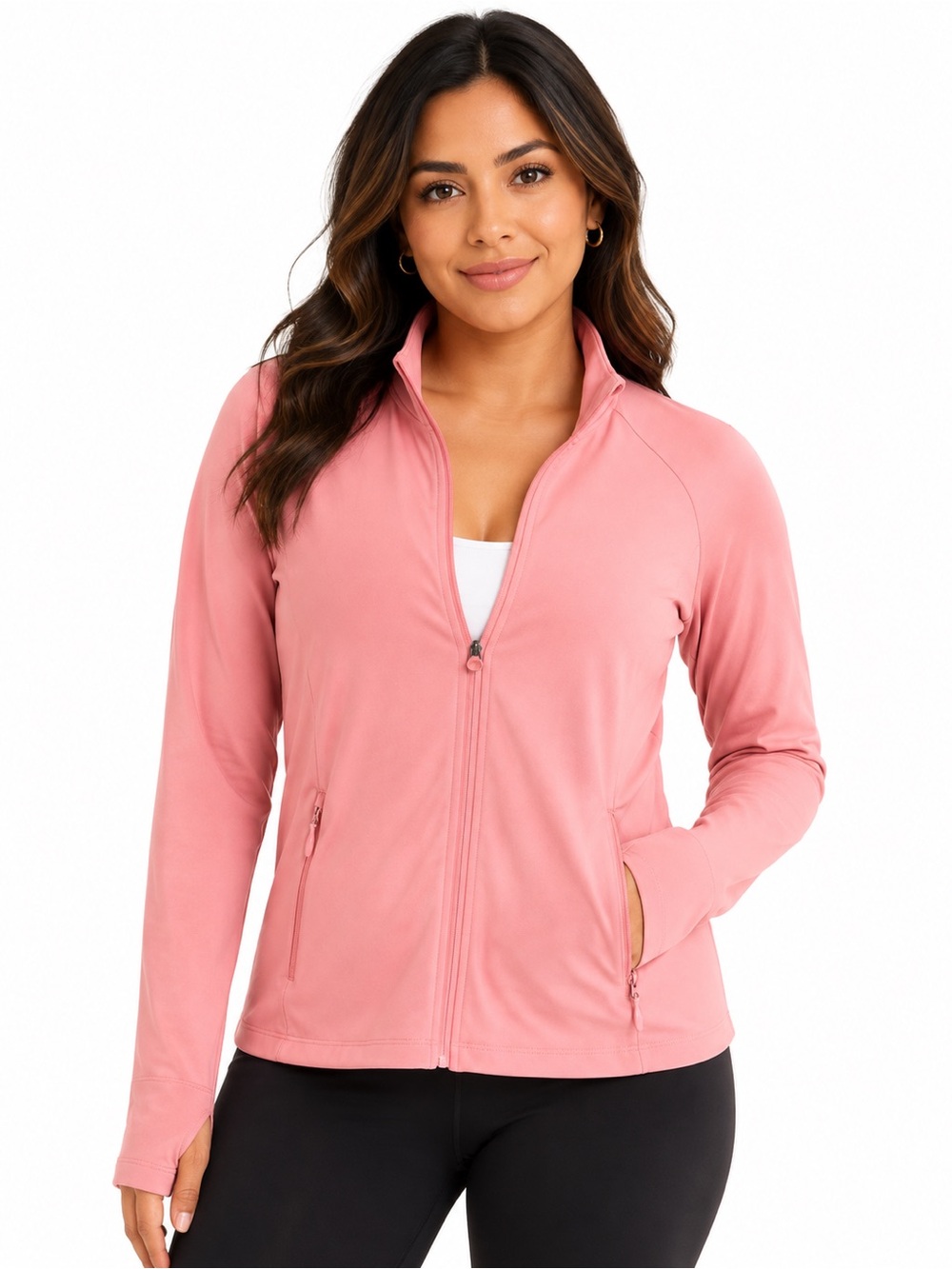 Tek Gear Workout Gear Pink Full-Zip Athletic Jacket – Women’s Medium